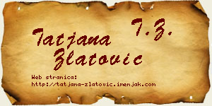 Tatjana Zlatović vizit kartica